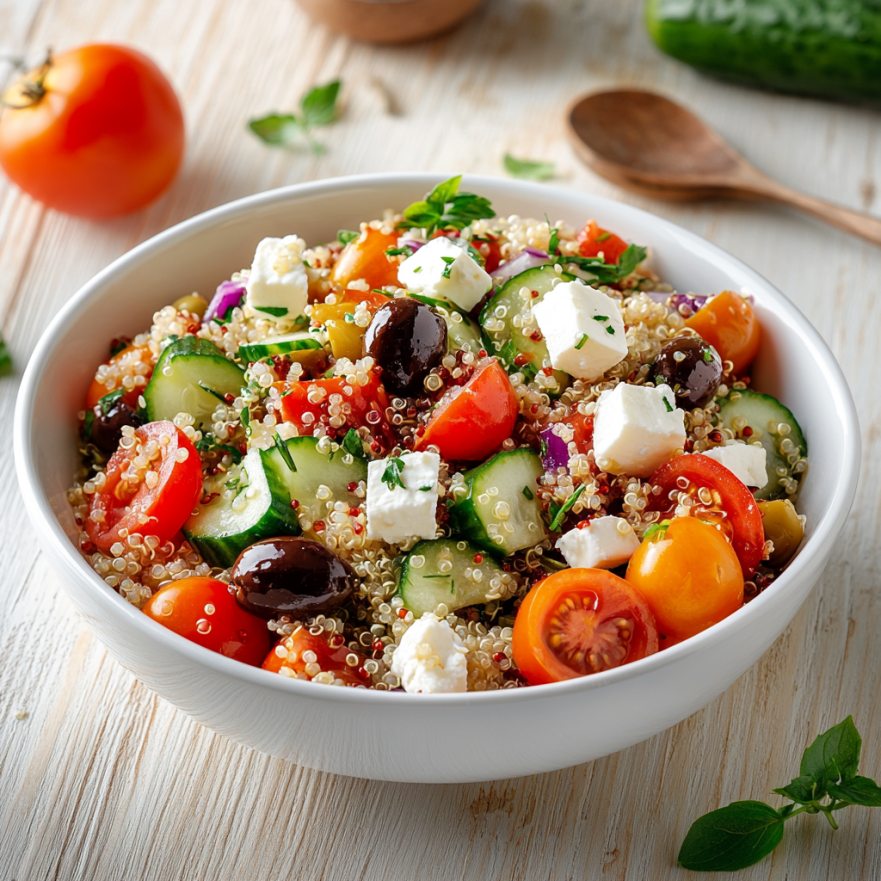 Средиземноморска салата с киноа и зеленчуци