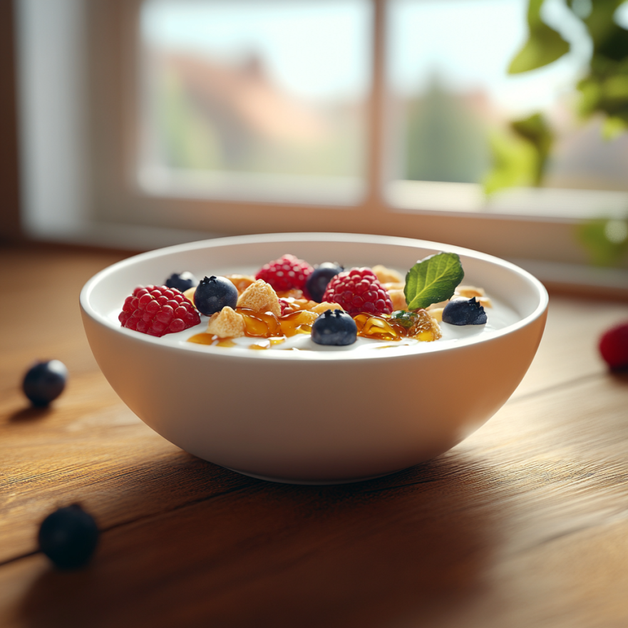 Кисело мляко с горски плодове