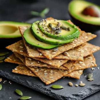 Пълнозърнести крекери с авокадо