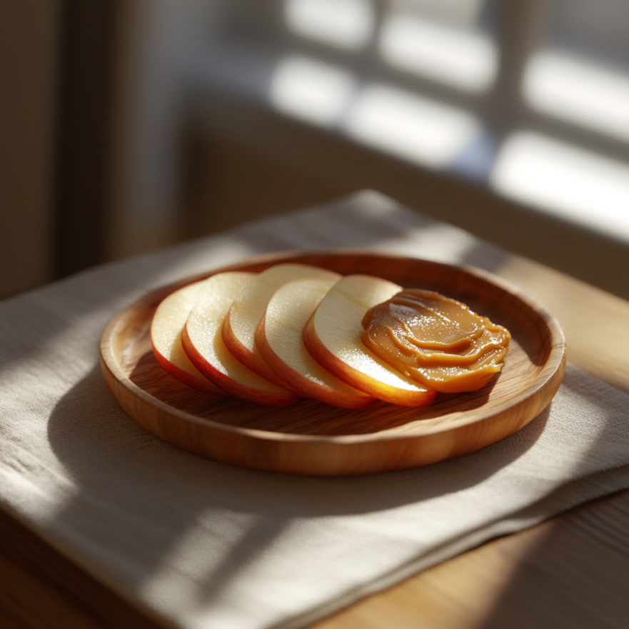 Ябълка с фъстъчено масло